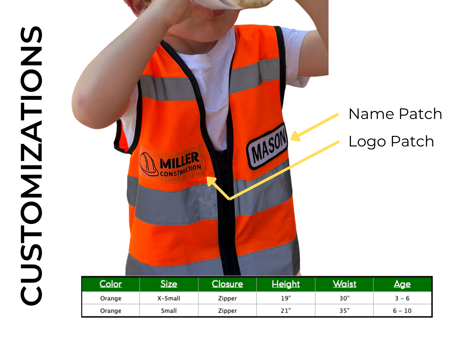 Orange Toddler Construction Vest